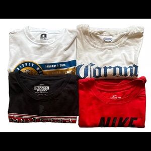 Crew Neck Shirts Size XL Lot Of 4 Cotton Corona Stranger Things Walt Disney Mix